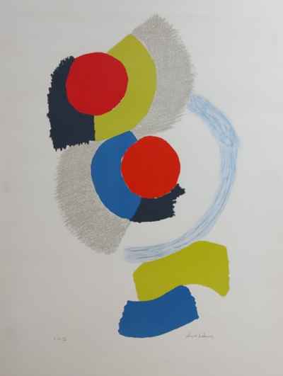 Sonia DELAUNAY - Portuguaise ou Ping Pong - Lithographie  originale en couleurs  signée  au crayon et justfiée en EA  III