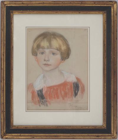 Jean-Gabriel Domergue - Young girl with boyish haircut - Original pastel drawing, Signed