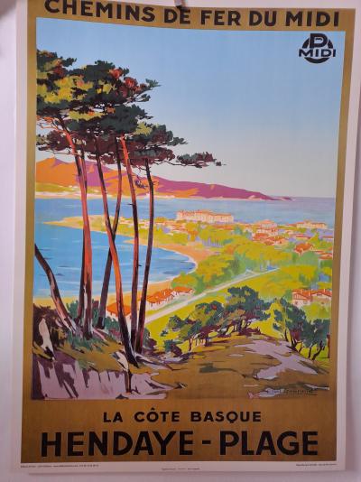 E. Paul Champseix (1890-1983) - La plage d’Hendaye - Affiche