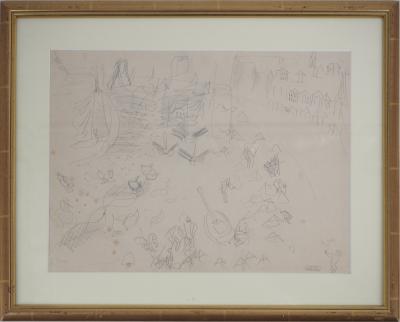 Raoul DUFY Normandy: Lively beach and sailboats at Saint Address - Original signed drawing