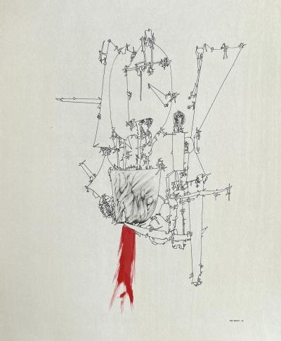 Yves Tanguy - Bateau surréaliste - Lithographie et pochoir signée dans la planche