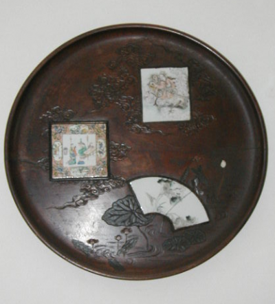 Chine - Plateau bois et carreaux de porcelaine, début du XXème siècle 2
