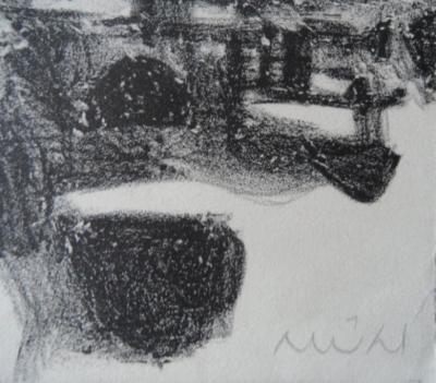 Roger MUHL - Lithographie en noir & blanc signée en bas 2
