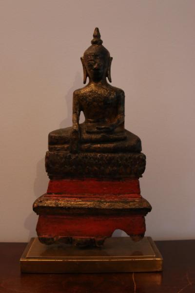 Laos XIXème siècle Buddha en bois laqué 2