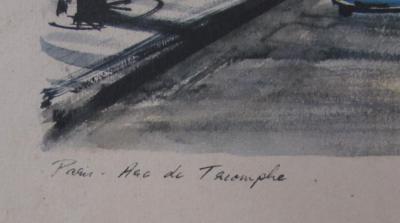Claude Ducollet Paris  Arc de triomphe.  Lithographie couleur. 2