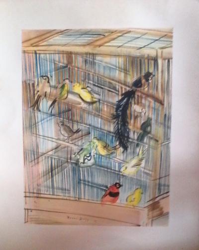 Lithographie Raoul DUFY - Oiseaux en Cage - signée 2