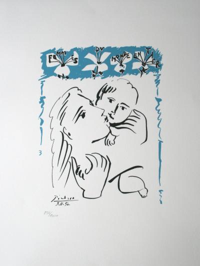 Pablo PICASSO (d’après) -  Lithographie intitulée mère et enfant 2